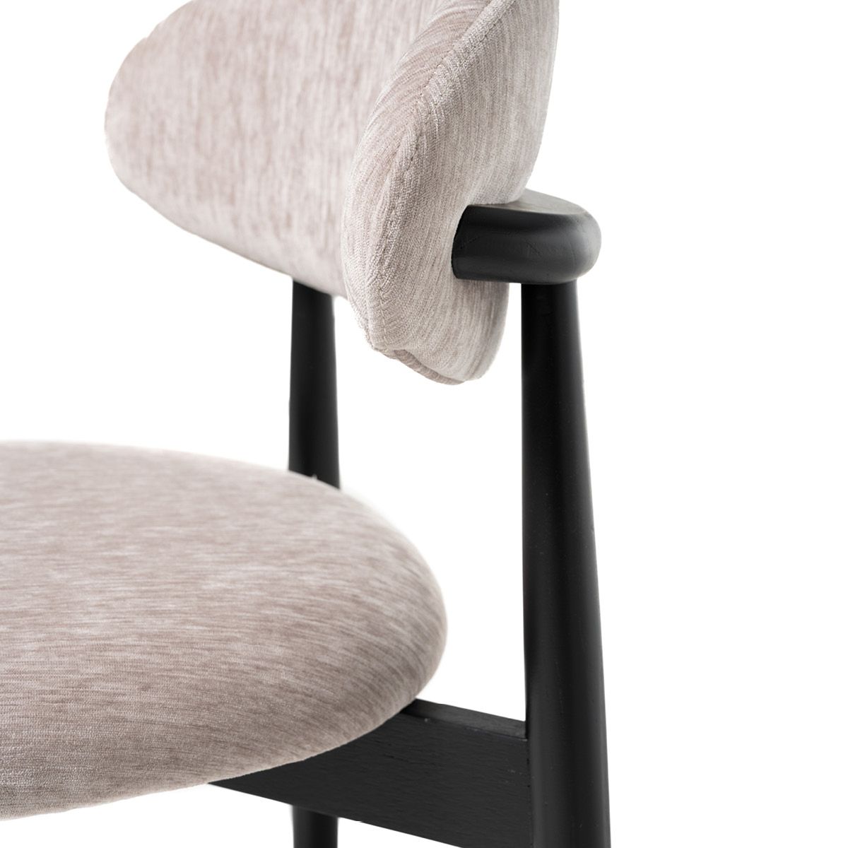 Malmø spisestol heltre sort eik (stoff Boston beige)