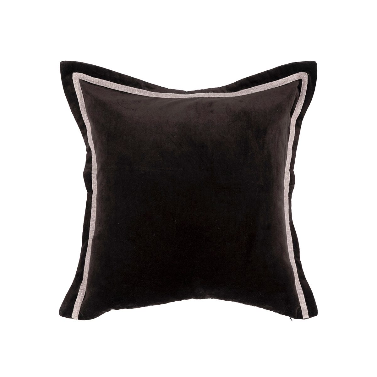 Lama Pola pute velour med linkant (50x50) brun