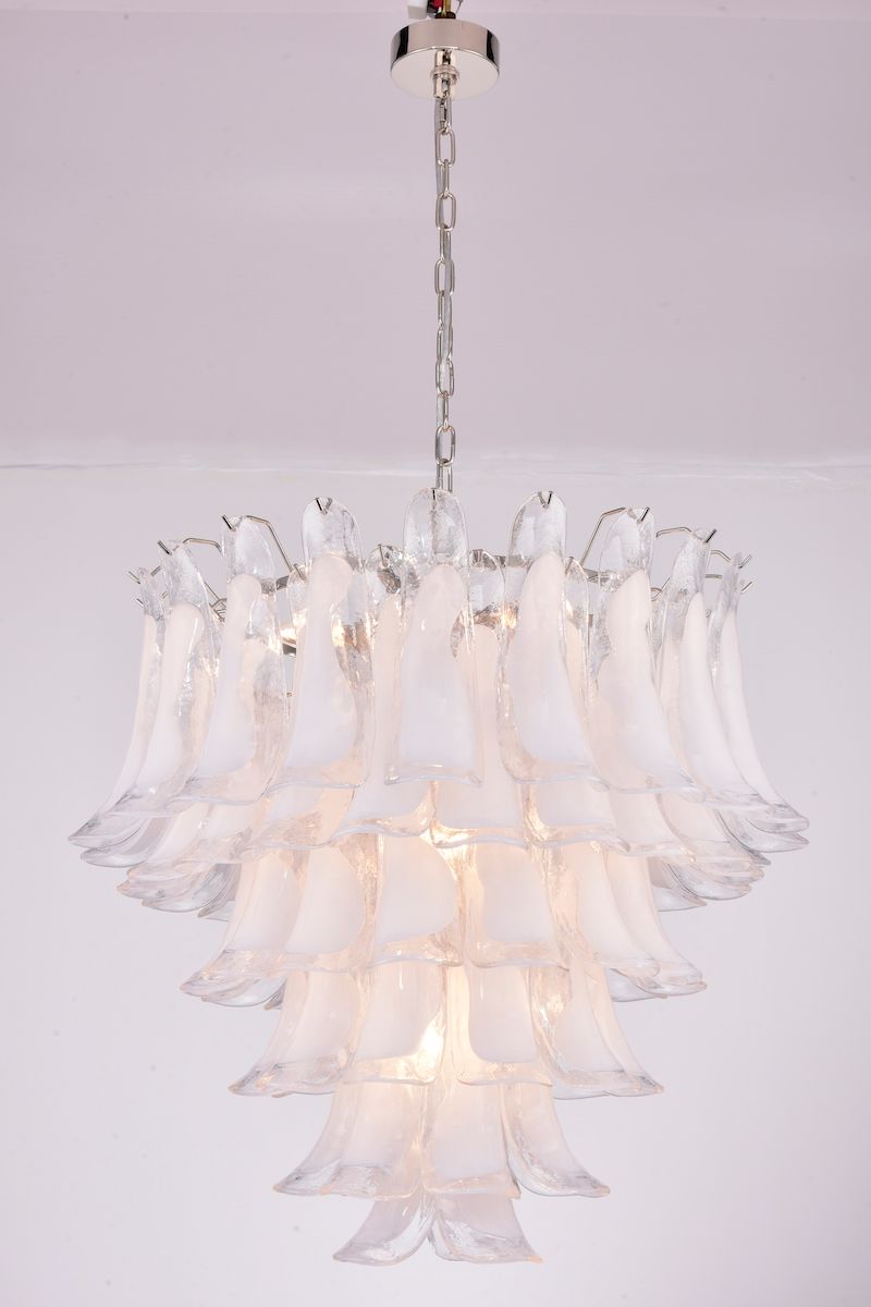 Fleur Chandelier  (66x75) hvit / krom