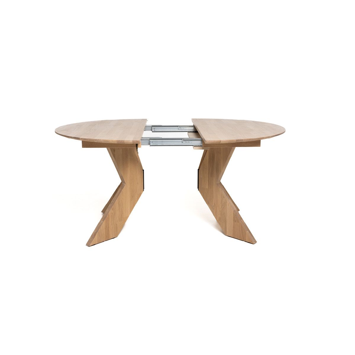 Aspen rundt spisebord ø120 (320) med 4 tilleggsplater hvitoljet heltre eik