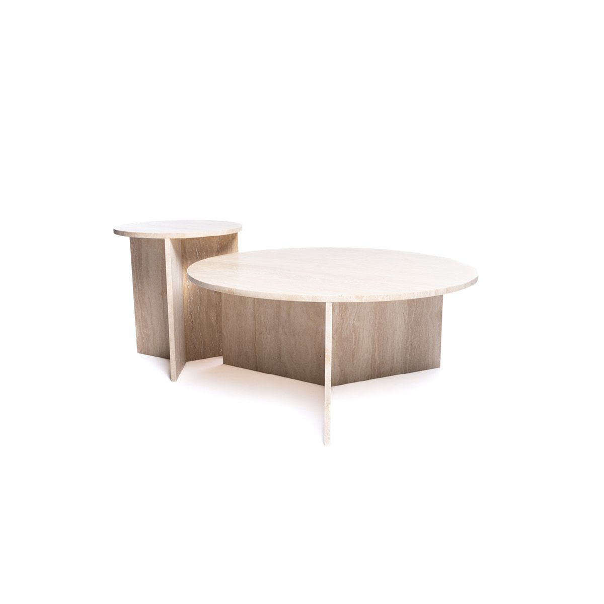 Bottega Star rundt sofabord Travertine (beige ø90 h40)