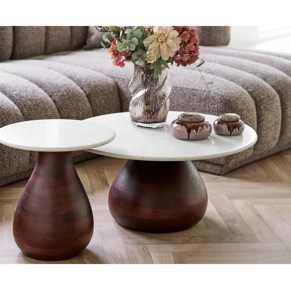 Heide sidebord (40 h41) mangotre/marmor