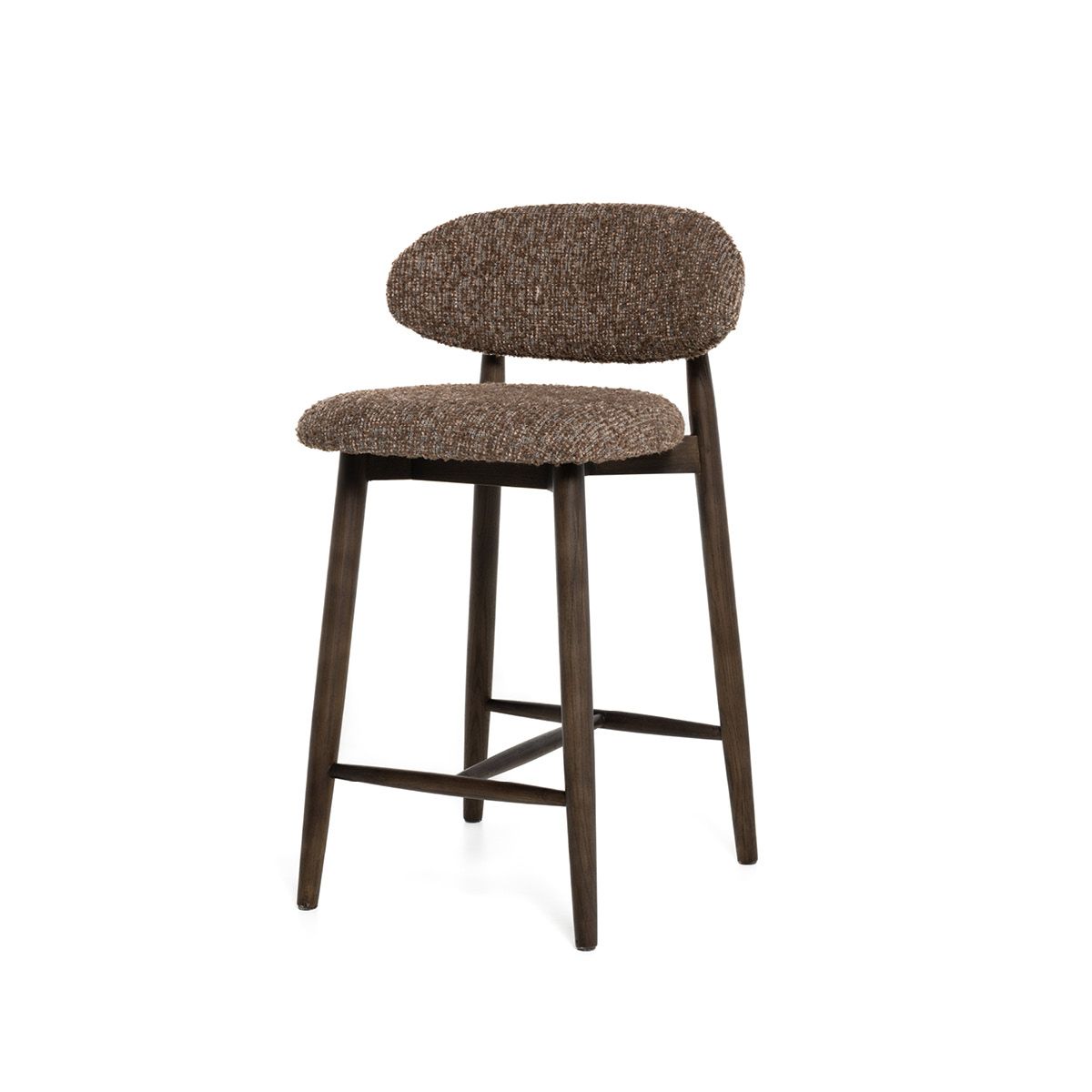 Malmø barstol heltre røkt eik (stoff Nova brun melert)