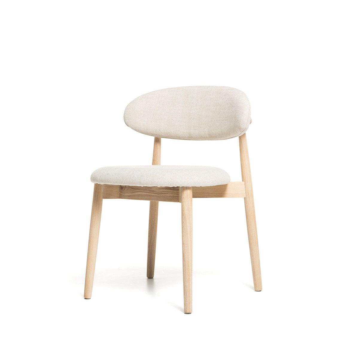 Malmø spisestol heltre lys eik (stoff Lin beige)