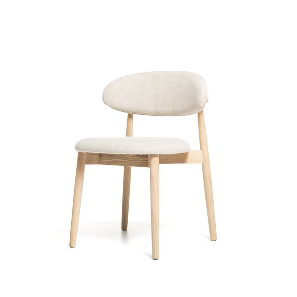 Hovedbilde Malmø spisestol heltre lys eik (stoff Lin beige)
