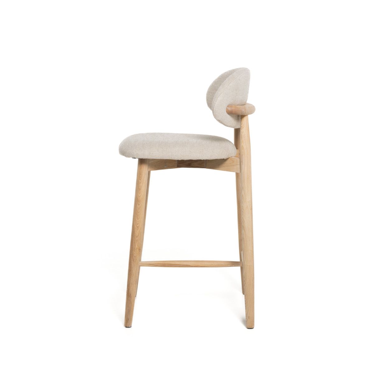 Malmø barstol heltre lys eik (stoff Lin beige)