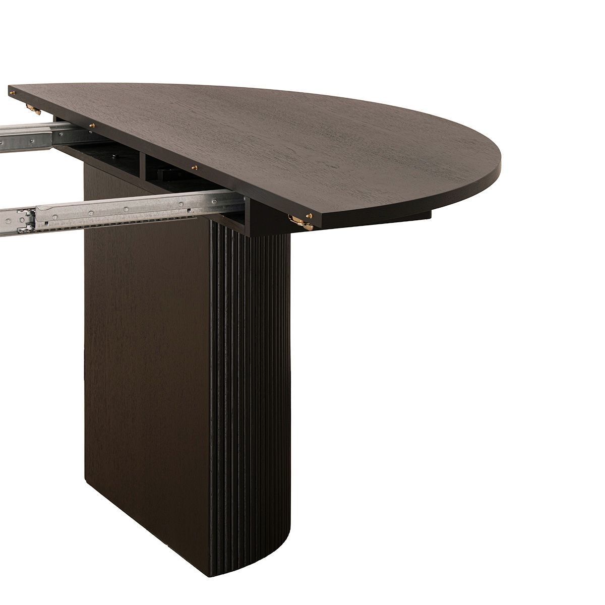 Noor rundt spisebord ø110 (260) med 3 tilleggsplater (røkt eik)