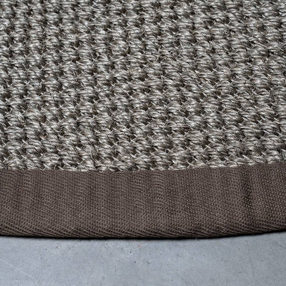 Sisal teppe (90x200 - Gråbrun/brun kant)