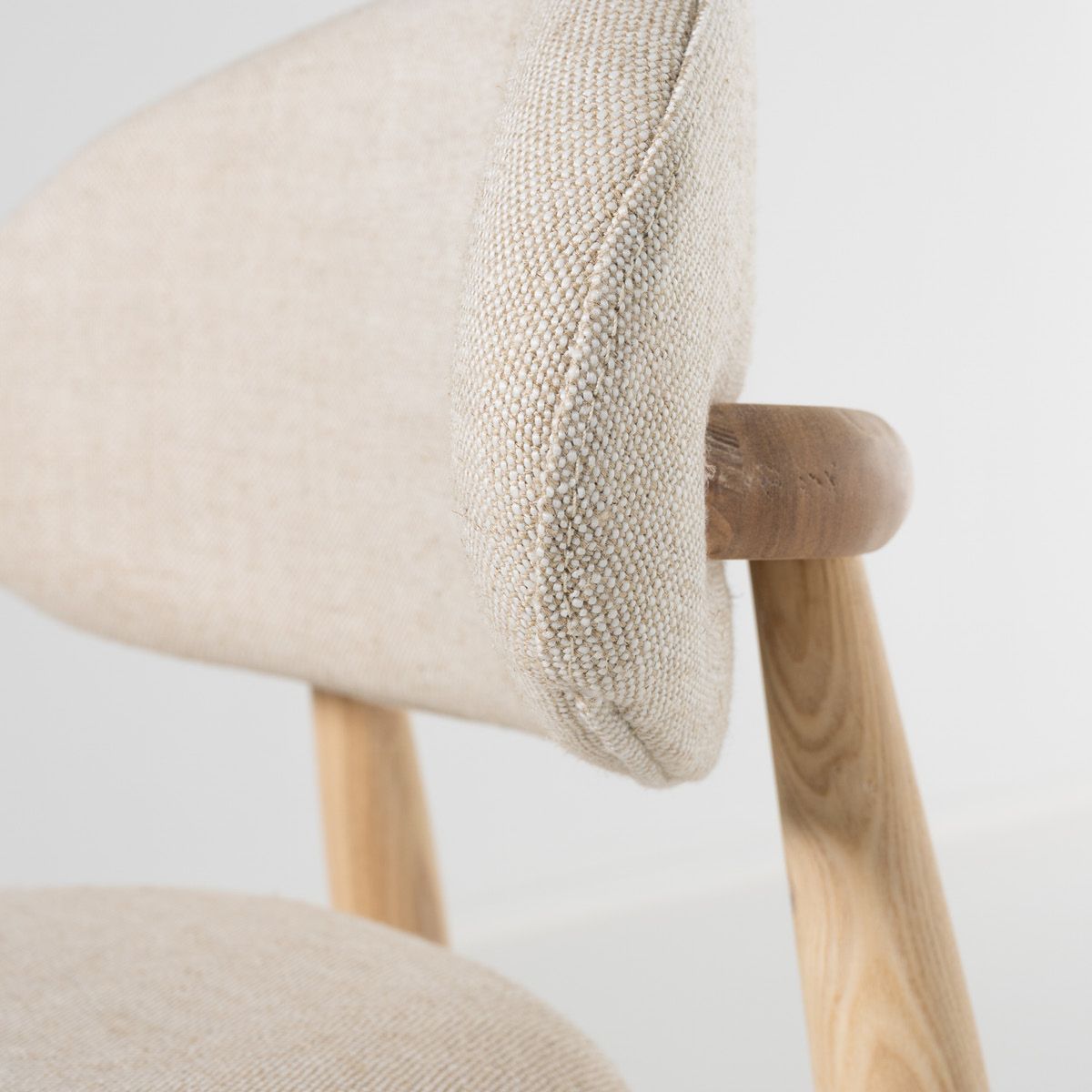 Malmø barstol heltre lys eik (stoff Lin beige)