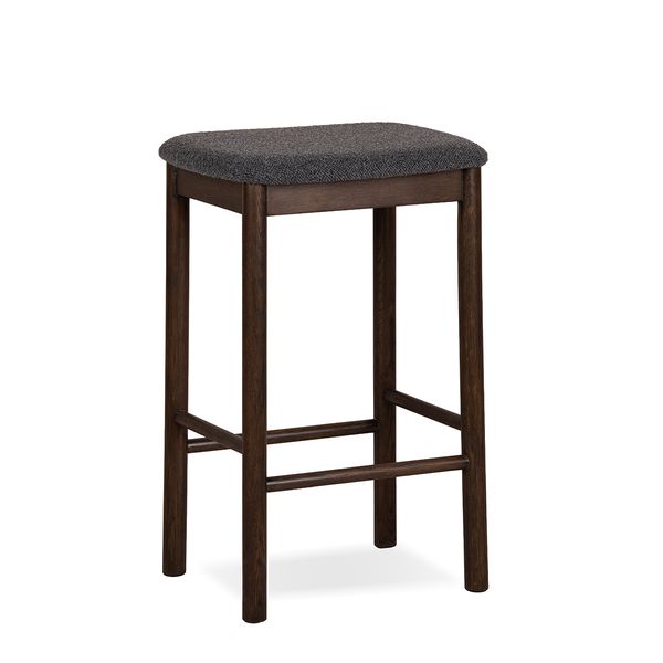 Hovedbilde Voss barstol (h68) røkt heltre eik/mørk grå tekstil