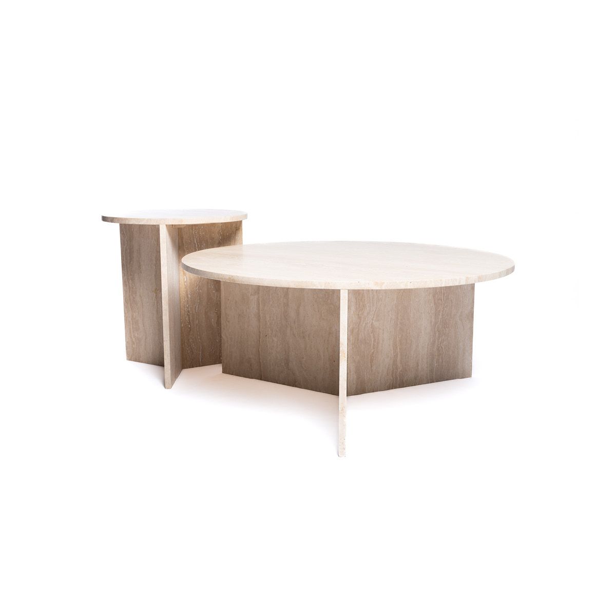 Bottega Star rundt sidebord Travertine (beige ø45 h50)