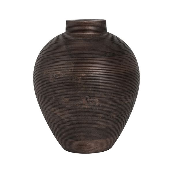 Hovedbilde Halvor Bakke Lesotho krukke mangotre (25x35) brun med riller