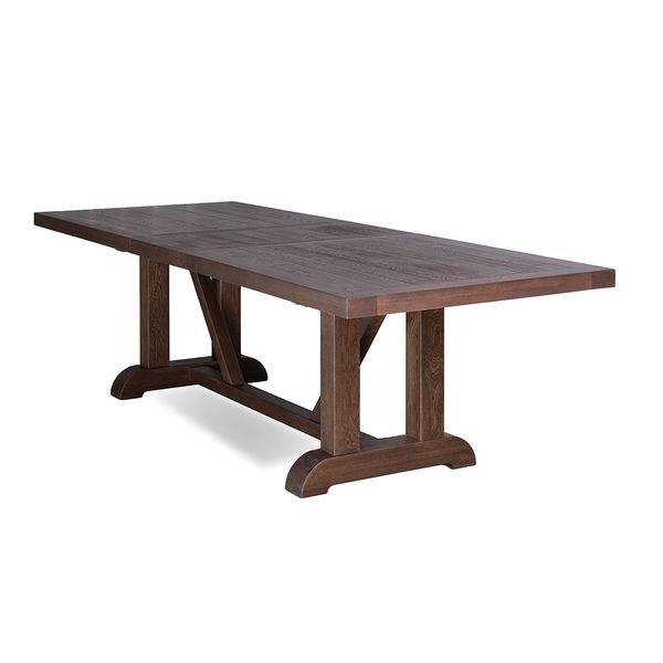 Hovedbilde Hovden spisebord m/innleggsplate (240/290x100) varm mørkebrun heltre eik