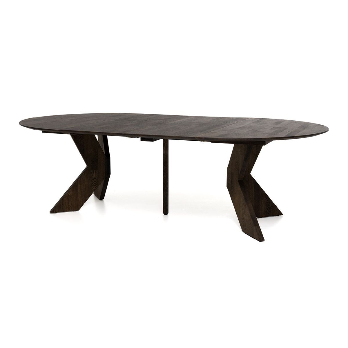 Aspen rundt spisebord ø140 (240) med 2 tilleggsplater røkt heltre eik