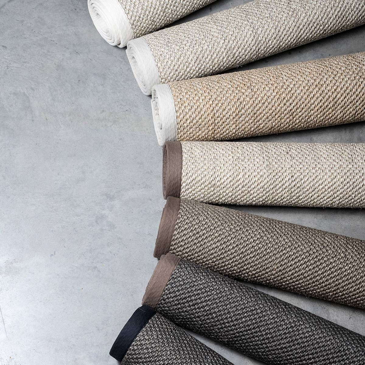 Sisal teppe (90x200 - Gråbrun/brun kant)