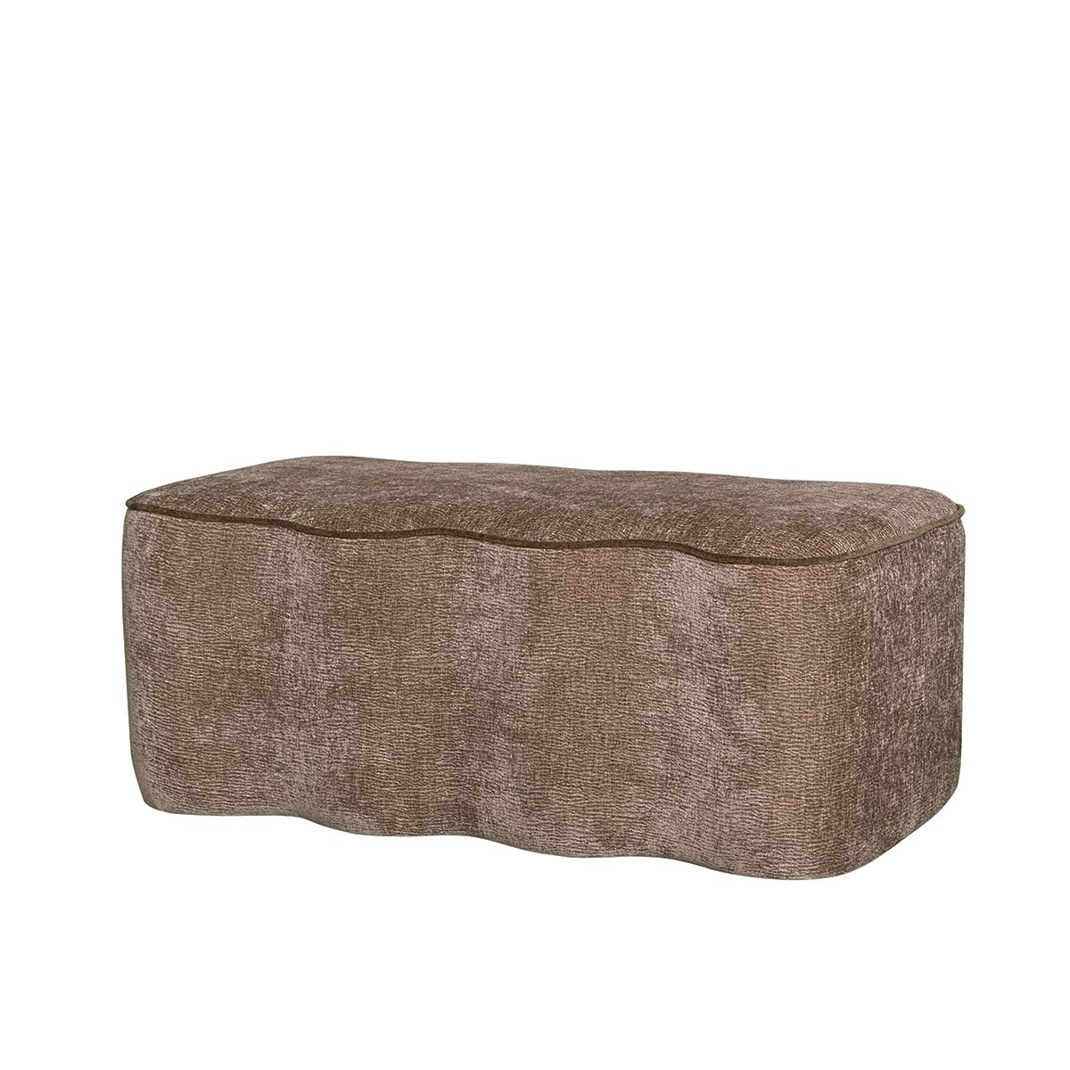 Celine puff (100x51x39) Wave brun med brun piping