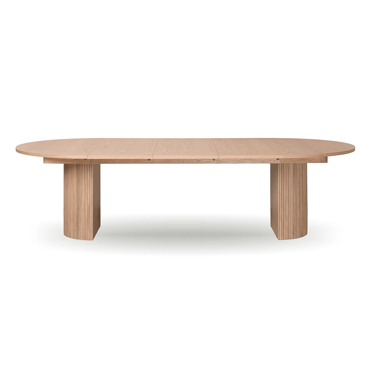 Noor rundt spisebord ø110 (260) med 3 tilleggsplater (lys eik)