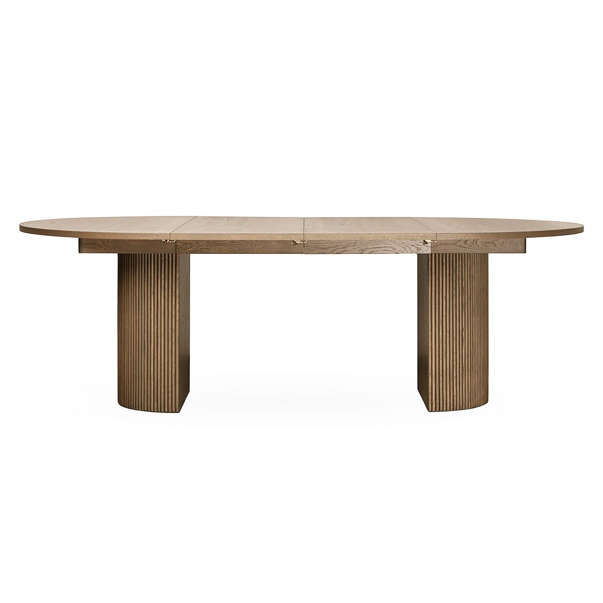 Noor rundt spisebord ø110 (260) med 3 tilleggsplater (gråoljet eik)