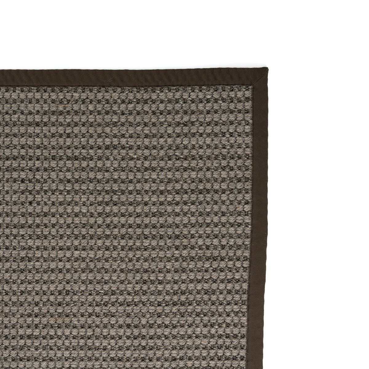 Ull/sisal teppe Chunky (250x350- gråbrun/brun kant)